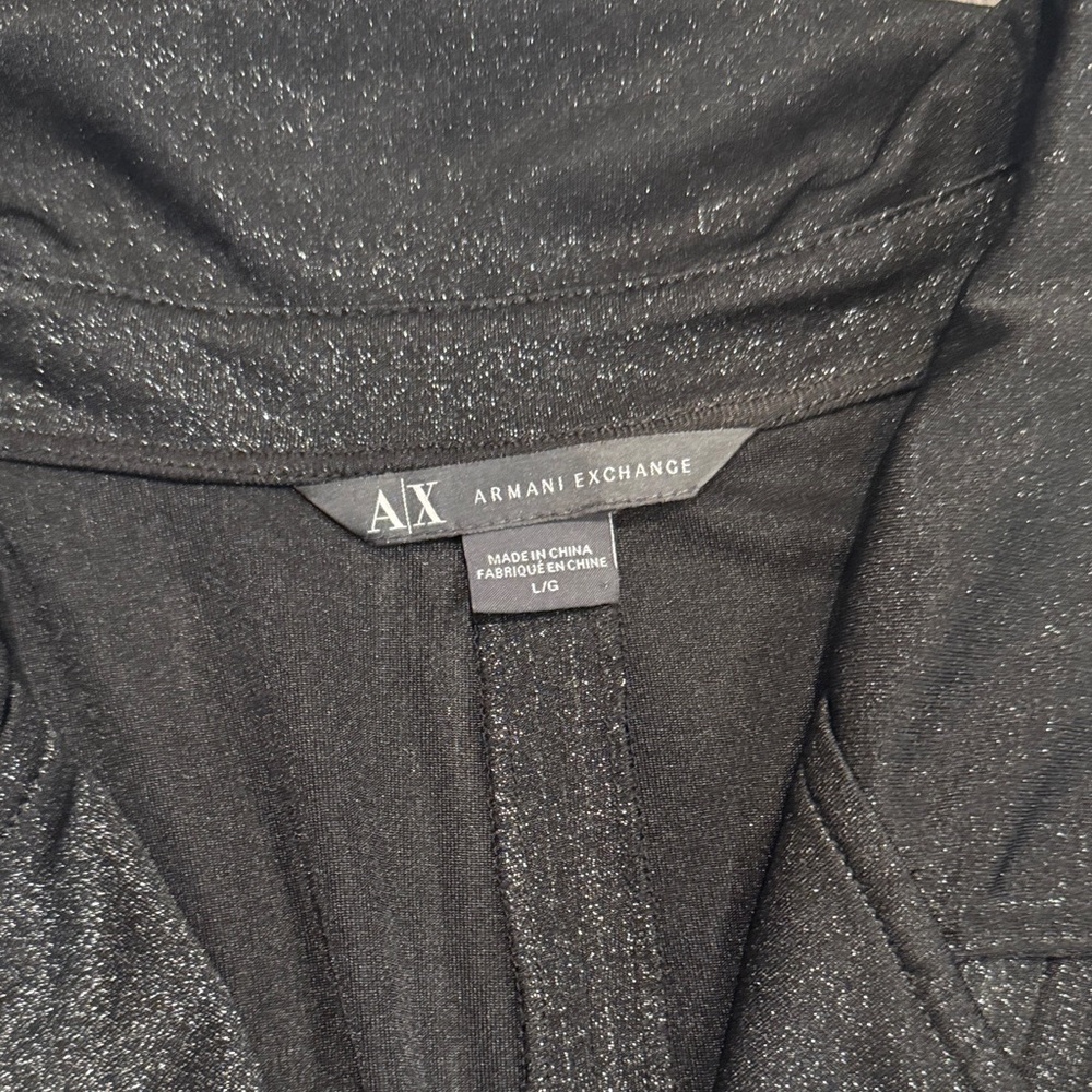 Armani Exchange Black Blazer with Glitter Sz L - Picture 2 of 6